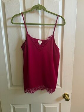 🌸 a new day: Berry Lace-Trim Spaghetti Strap Cami